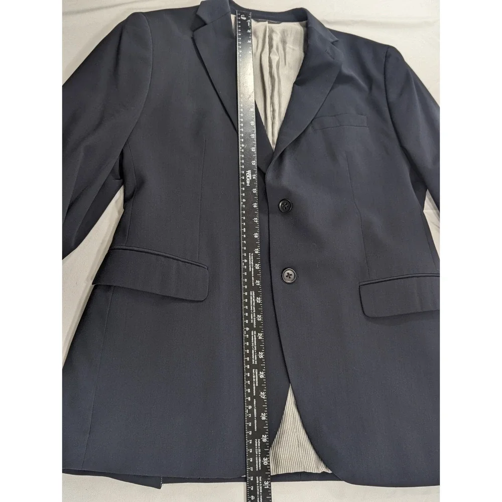 Banana Republic Sport Coat 42R Slim‎ Fit Cerruti Wool Navy Crosshatch Blazer